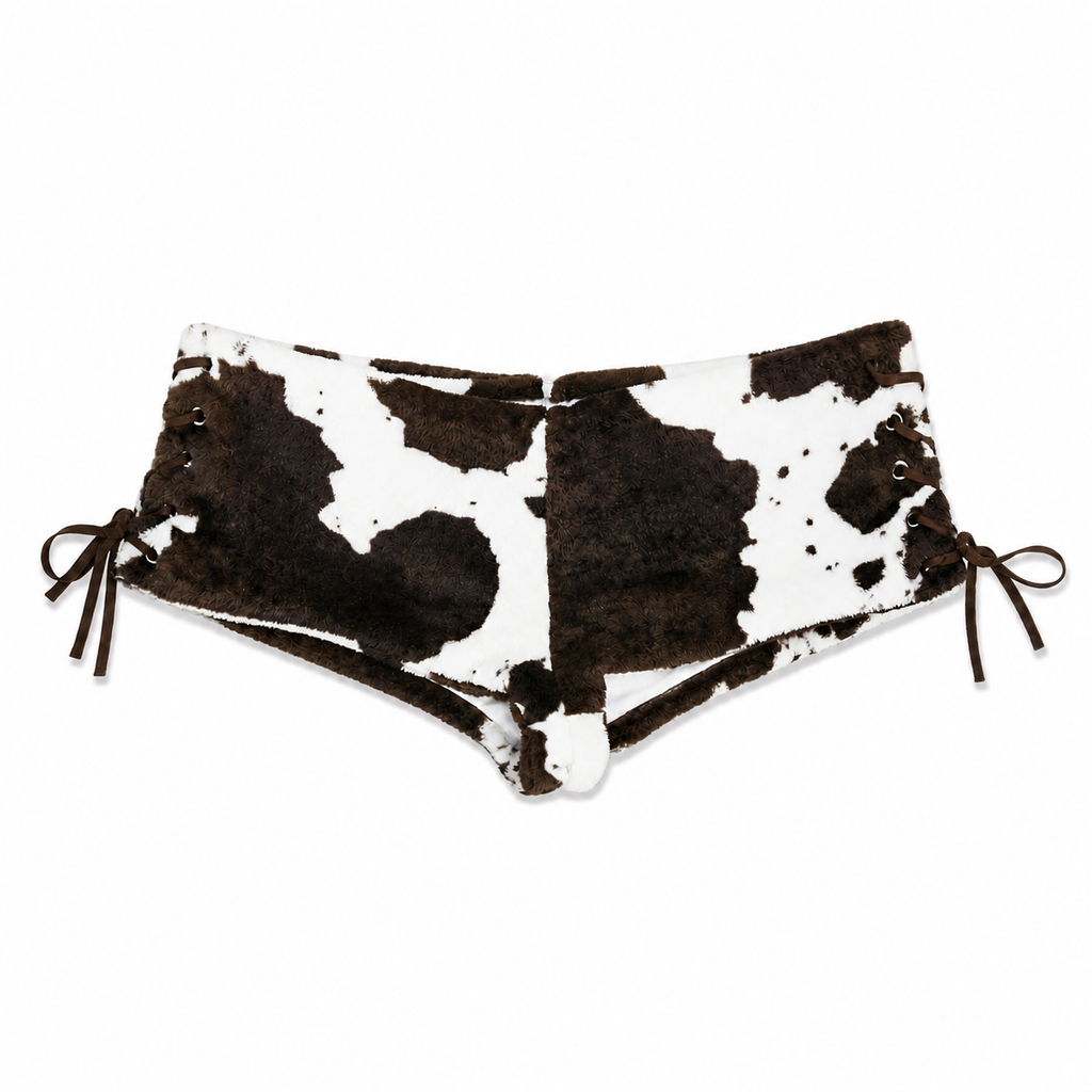 Cow Lace Up Shorts